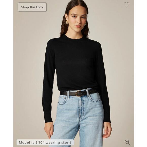 J. Crew Sweaters - J. Crew Carolyn fitted crewneck sweater in merino wool Black NWT size Medium